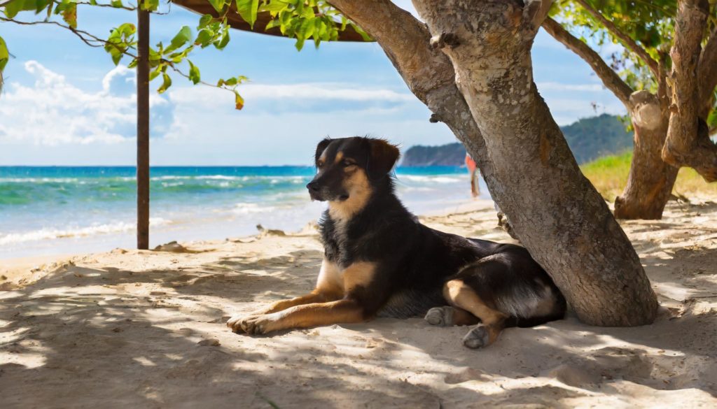 Beach Dog Fun Keeping Cool