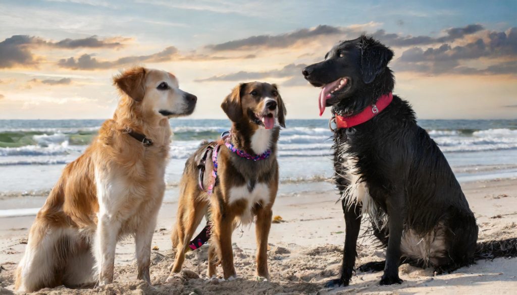 Beach Dog Fun Socialization